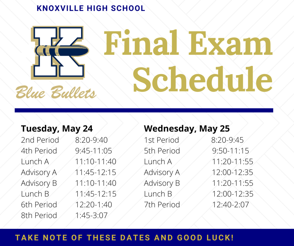 KHS 2nd Semester Final Schedule