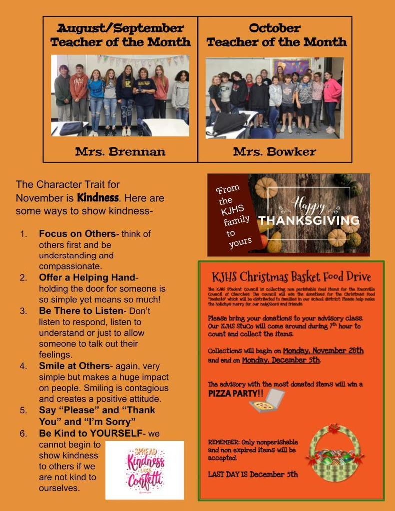 KJHS Student Council Newsletter page 2