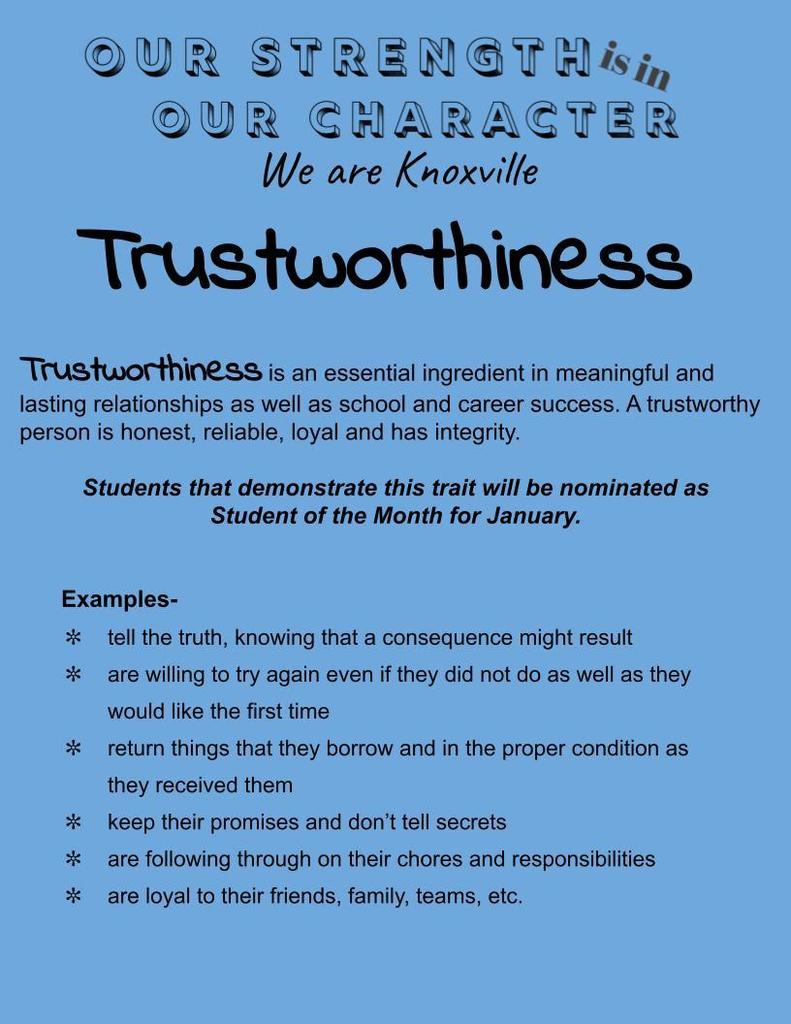 January- Trustworthiness